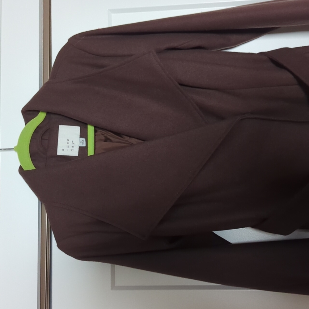 NWOT brown wool wrap coat